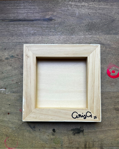 Red Flowers in Morning Light – 6x6 Modern Floral Painting on Wood