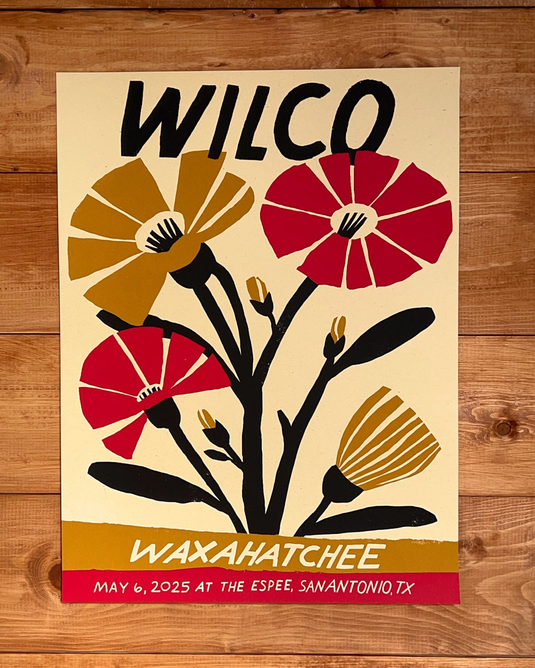 Wilco + Waxahatchee Concert Poster – San Antonio, May 6, 2025